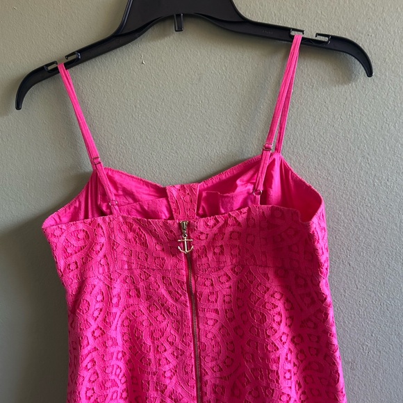 Lilly Pulitzer Coral Lace-Lined Mini Dress Sz 0 - Picture 4 of 7